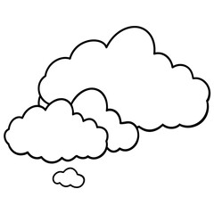 Cloud on sky sketch vector