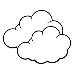 Cloud on sky sketch vector