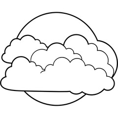 cloud - vector illustration black and white