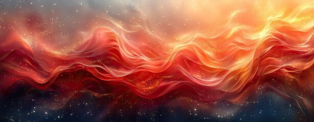 elegant abstract ocean wave background that combines red and gold colors Generative AI