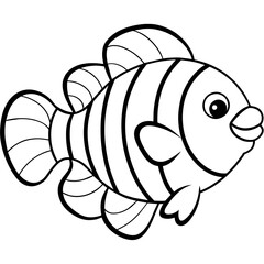 Cute fish sketch vector illustration