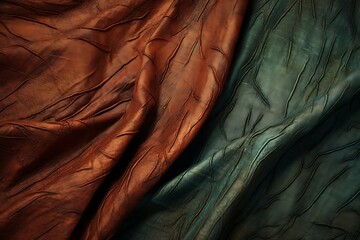 Abstract background of colorful satin fabric wavy folds