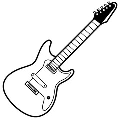 Obraz premium acoustic guitar isolated on white - vector illustration