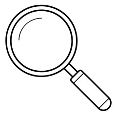 magnifying glass icon - vector illustration black and white