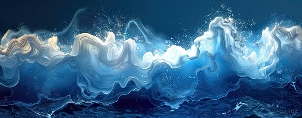 elegant abstract ocean wave background that combines with mixed color Generative AI - obrazy, fototapety, plakaty
