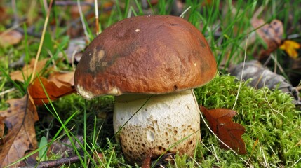 a boletus , mushroom in the forest