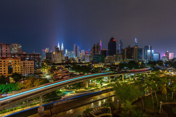 beautiful view of kuala lumpur, malaysia city skyline