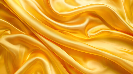 Texture background pattern. Silk fabric, yellow fabric. On a yellow background. Flower textile or fabric. Texture of fabric. textiles, material, woven,Smooth elegant golden silk can use as background
