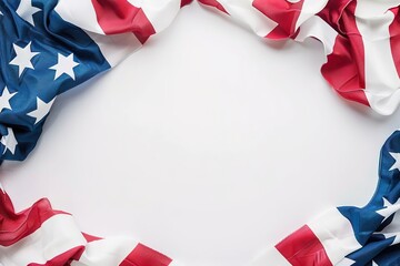 American flag border with ample copy space for your patriotic message.