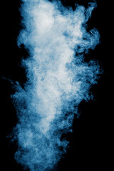 Fototapeta premium Blue smoke isolated black background