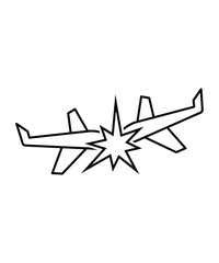 airplane crash icon, vector best line icon.
