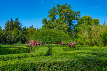 Tsinandali Park in Georgia during a sunny day