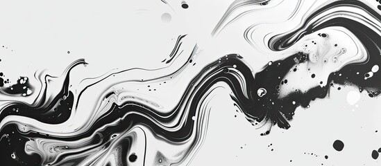 A detailed closeup of a monochrome ink swirl resembling a hair or eyelash pattern. This artistic drawing on a white background showcases intricate details and mesmerizing monochrome photography