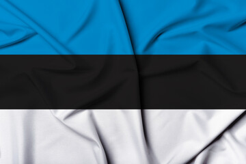 Beautifully waving and striped Estonia flag, flag background texture with vibrant colors and fabric...