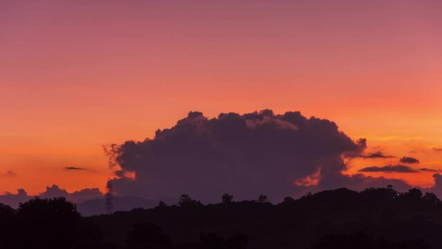 Timelapse - Amazing colour explosion behind clouds 4K30