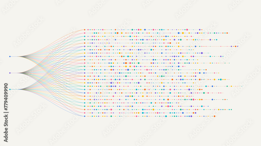 Poster big data visualization. social network, financial analysis of complex databases. data mining. vector