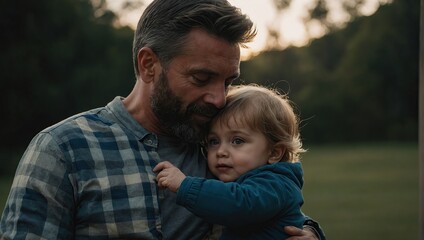 Fototapeta premium father and child on fathers day