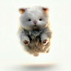 3D furry forest lion with beautiful colors and white backgroundwith Generative AI technology	