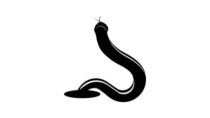 Snake Hole, black isolated silhouette