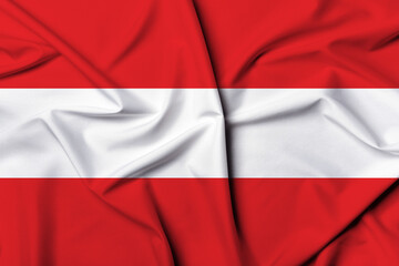 Beautifully waving and striped Austria flag, flag background texture with vibrant colors and fabric background