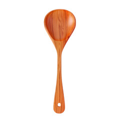 A wooden spoon close-up with a Transparent Background