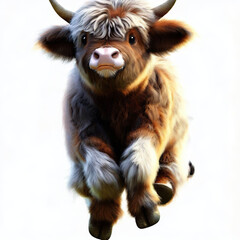 Fototapeta premium 3D furry forest lion with beautiful colors and white backgroundwith Generative AI technology 