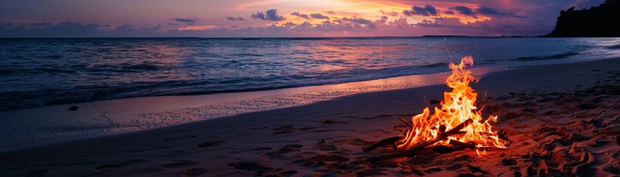 Beach Bonfire Clipart Glowing In The Twilight