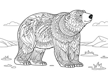 Polar bear colouring book 
