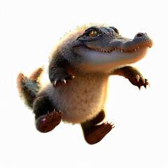 Fototapeta premium 3D furry forest lion with beautiful colors and white background. with Generative AI technology 