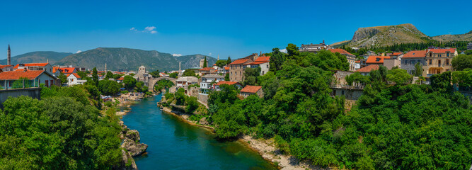 Fototapeta na wymiar Old Mostar bridge in Bosnia and Herzegovina