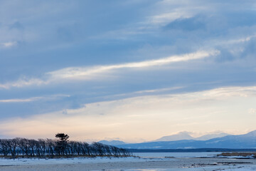 北海道の冬の野付半島