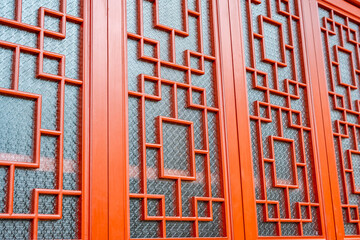 Haitang embossed glass windows of ancient Lingnan buildings in China