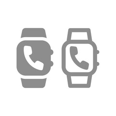 Smartwatch and phone vector icon. Smart wrist watch symbol.