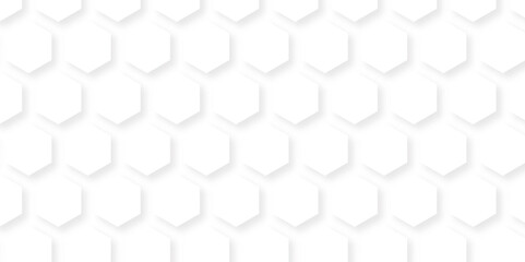Seamless pattern of the hexagonal netting white honeycomb line repeat pattern on white background.