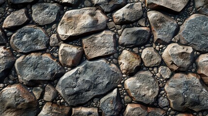 Assorted stones and rocks with contrasting textures.