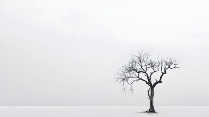Dried black tree on isolate on white background 