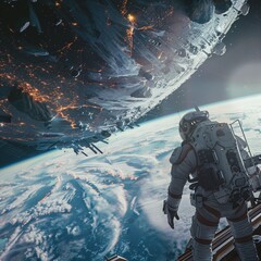 Experience astronauts adventures against cinematic space panoramas