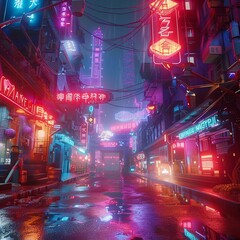 Experience dazzling adventures in animated neon cinematic settings