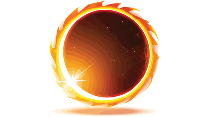 Orange Eclipse of the sun icon isolated on white background