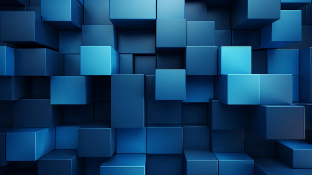3d reder, A  background,  3d blue cubes wall.,  wallpaper,