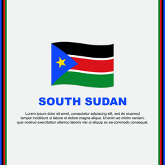 South Sudan Flag Background Design Template. South Sudan Independence Day Banner Social Media Post. South Sudan Cartoon