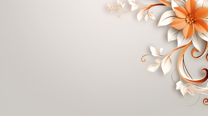 Flowers frame background with copy space gradient white background 

