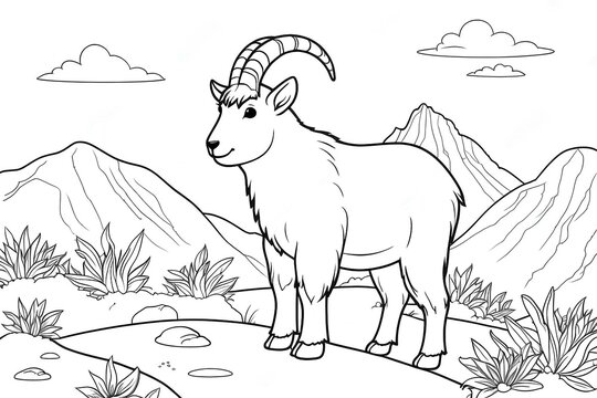 Mountain goat colouring book 