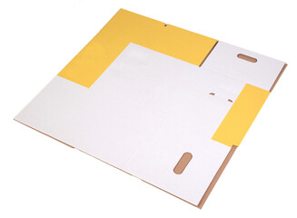 Foldable cardboard box used for storage moving or shipping purposes isolated - 779426101