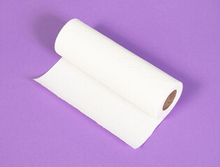 White kitchen paper isolated on purple background - 779426145