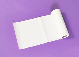 White kitchen paper isolated on purple background - 779426160