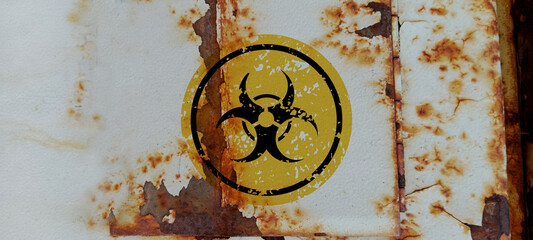 warning sign on old background	