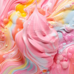 Texture of bubble gum ice cream