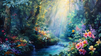 Obraz na płótnie Canvas Secret Garden of Radiant Bloom./n