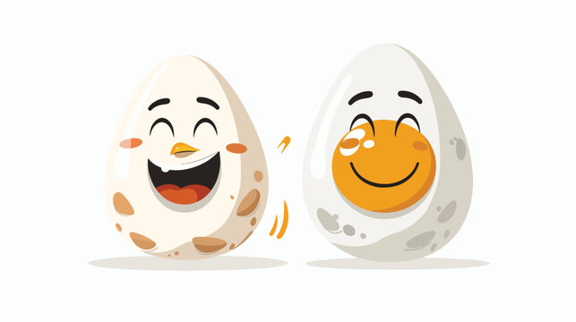 Illustration vector graphic of smile and cute egg char